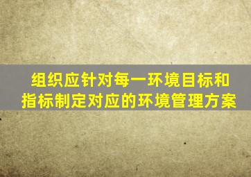 组织应针对每一环境目标和指标制定对应的环境管理方案。()