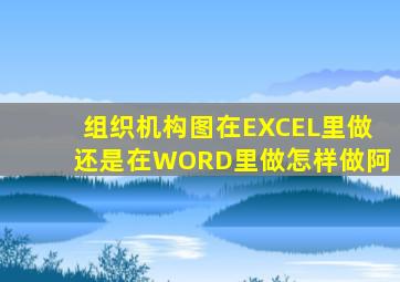 组织机构图在EXCEL里做还是在WORD里做,怎样做阿