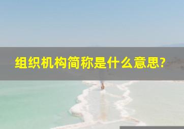 组织机构简称是什么意思?