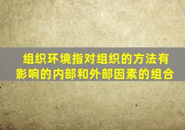 组织环境指对组织的方法有影响的内部和外部因素的组合