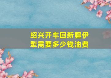 绍兴开车回新疆伊犁需要多少钱油费