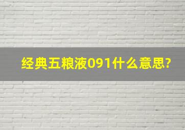 经典五粮液091什么意思?