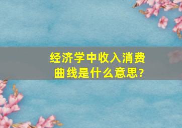 经济学中,收入消费曲线是什么意思?