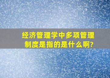 经济管理学中多项管理制度是指的是什么啊?