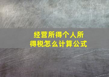 经营所得个人所得税怎么计算公式