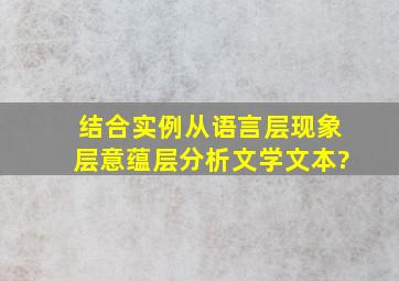 结合实例,从语言层,现象层,意蕴层分析文学文本?