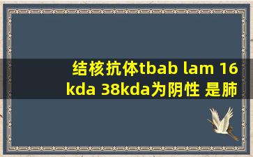 结核抗体(tbab lam 16kda 38kda)为阴性 是肺结核吗?