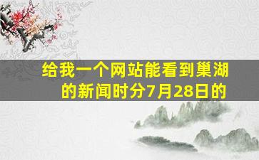 给我一个网站能看到巢湖的新闻时分。。。。7月28日的