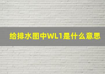 给排水图中WL1是什么意思