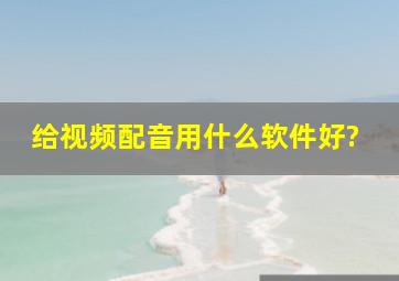 给视频配音用什么软件好?