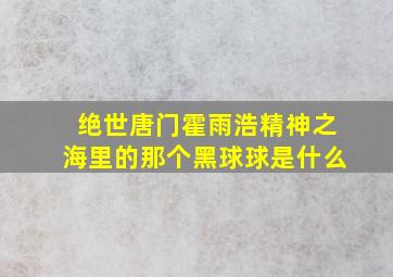 绝世唐门霍雨浩精神之海里的那个黑球球是什么(