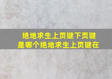 绝地求生上页键下页键是哪个绝地求生上页键在