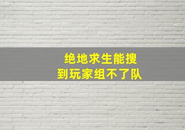 绝地求生能搜到玩家组不了队