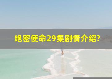 绝密使命29集剧情介绍?