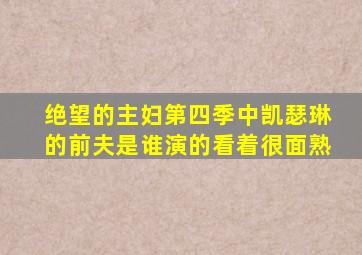 绝望的主妇第四季中凯瑟琳的前夫是谁演的(看着很面熟