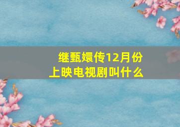 继甄嬛传12月份上映电视剧叫什么