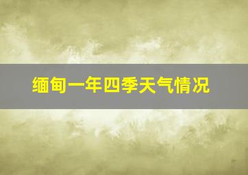 缅甸一年四季天气情况