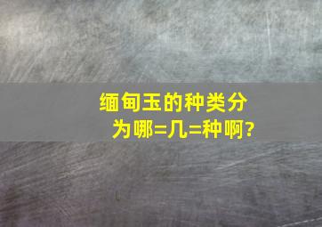 缅甸玉的种类分为哪=几=种啊?