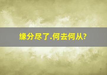 缘分尽了.何去何从?