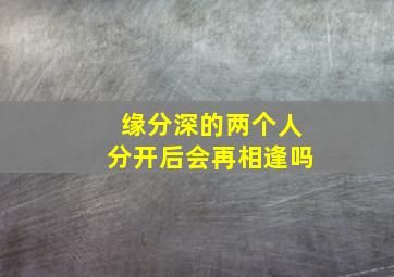 缘分深的两个人分开后会再相逢吗