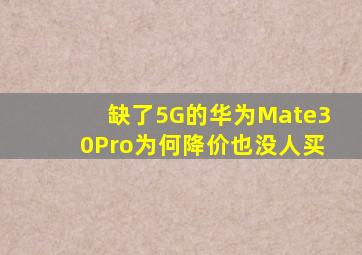 缺了5G的华为Mate30Pro为何降价也没人买(