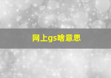 网上gs啥意思