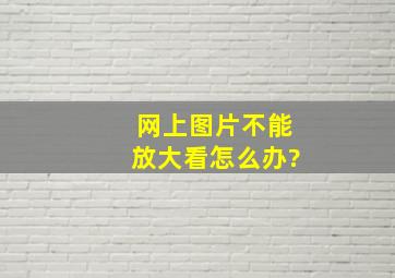 网上图片不能放大看。怎么办?