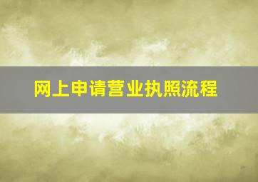 网上申请营业执照流程