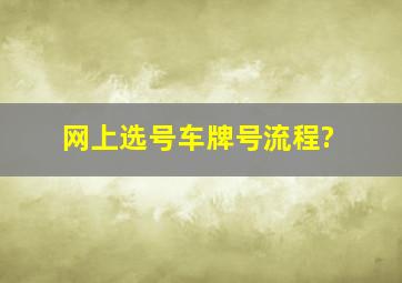 网上选号车牌号流程?