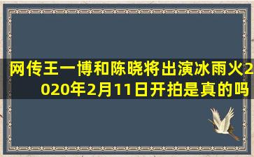 网传王一博和陈晓将出演《冰雨火》,2020年2月11日开拍是真的吗?