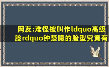 网友:难怪被叫作“高级脸”,钟楚曦的脸型究竟有何独特之处?