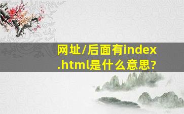 网址/后面有index.html是什么意思?