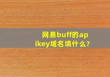 网易buff的apikey域名填什么?