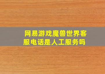 网易游戏魔兽世界客服电话是人工服务吗 