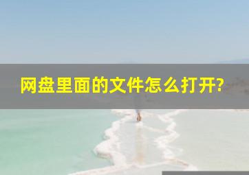 网盘里面的文件怎么打开?