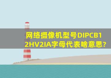 网络摄像机型号DIPCB12HV2IA字母代表啥意思?