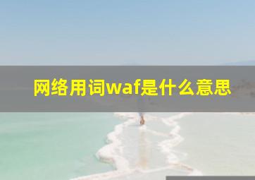 网络用词waf是什么意思