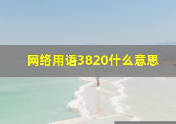 网络用语3820什么意思