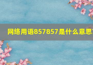 网络用语857857是什么意思?