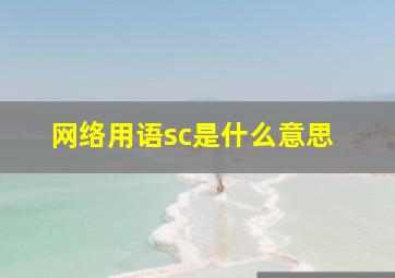 网络用语sc是什么意思 