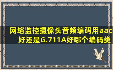 网络监控摄像头音频编码用aac好还是G.711A好。哪个编码类型的音质...