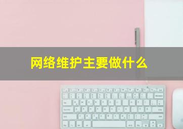 网络维护主要做什么