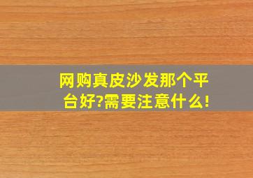 网购真皮沙发,那个平台好?需要注意什么!