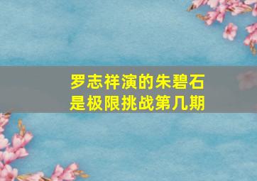 罗志祥演的朱碧石是极限挑战第几期