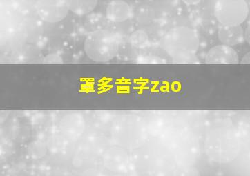 罩多音字zao