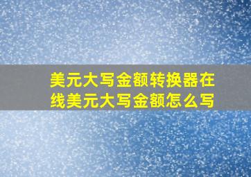 美元大写金额转换器在线(美元大写金额怎么写)