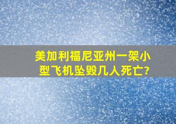 美加利福尼亚州一架小型飞机坠毁几人死亡?