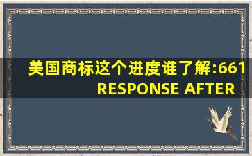 美国商标这个进度谁了解:661RESPONSE AFTER NONFINALACTION...