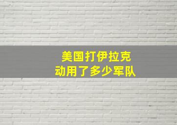 美国打伊拉克动用了多少军队(