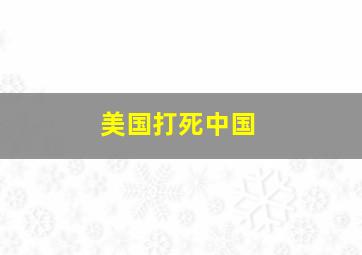 美国打死中国